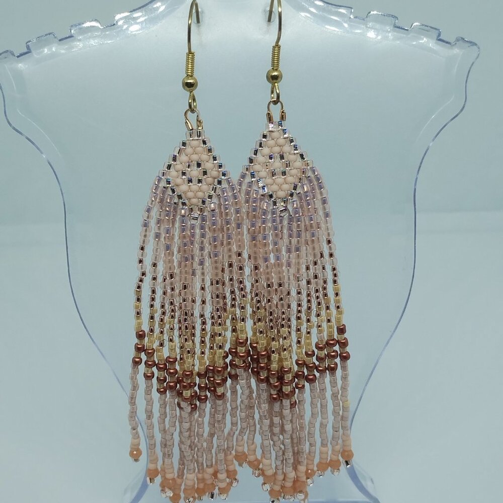 Handmade Luano Fringe Earrings - Picture 7 of 7